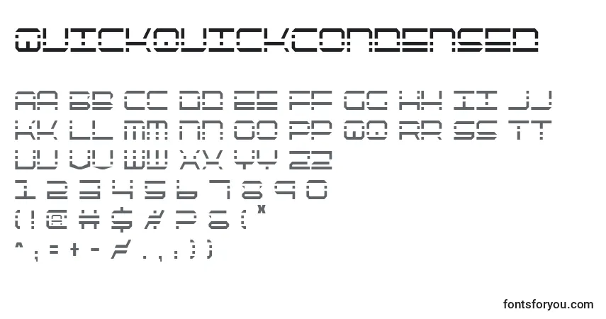 Schriftart QuickquickCondensed – Alphabet, Zahlen, spezielle Symbole