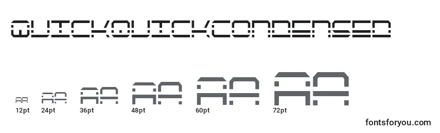 QuickquickCondensed Font Sizes