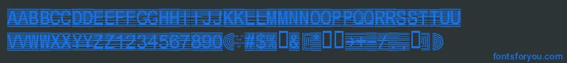 Secure1a Font – Blue Fonts on Black Background