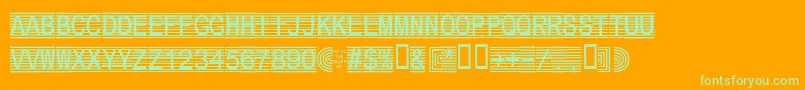 Secure1a Font – Green Fonts on Orange Background