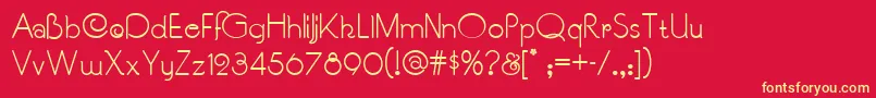 Soucisansnf Font – Yellow Fonts on Red Background