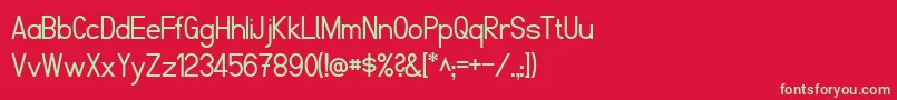 フォントFibelNord – 赤い背景に緑の文字