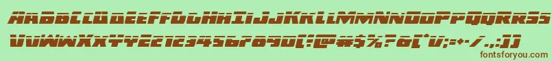 Darkalliancelaserital-Schriftart – Braune Schriften auf grünem Hintergrund