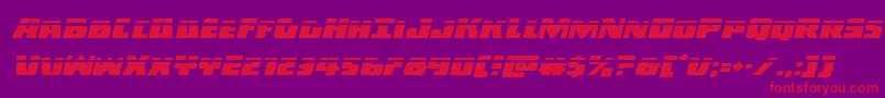 Darkalliancelaserital-Schriftart – Rote Schriften auf violettem Hintergrund