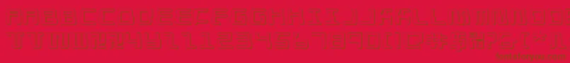 Fonte DroidLover3DExpanded – fontes marrons em um fundo vermelho