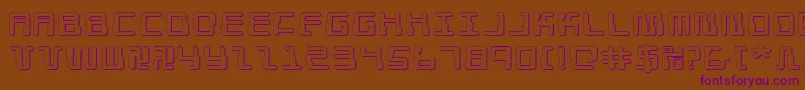DroidLover3DExpanded-fontti – violetit fontit ruskealla taustalla