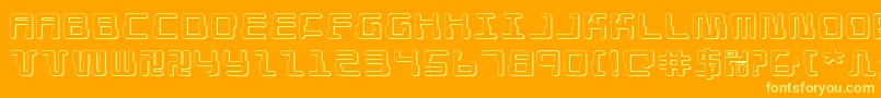 Fonte DroidLover3DExpanded – fontes amarelas em um fundo laranja