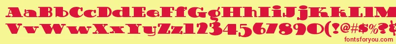 Guinnessextrastoutnf Font – Red Fonts on Yellow Background