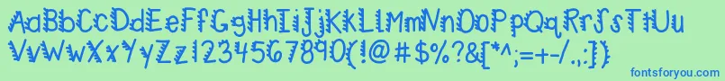 Kbracecars Font – Blue Fonts on Green Background