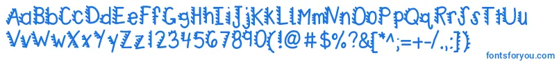 Kbracecars-fontti – siniset fontit valkoisella taustalla