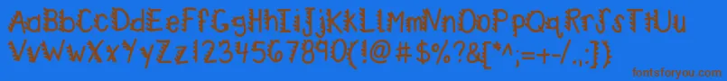 Kbracecars Font – Brown Fonts on Blue Background