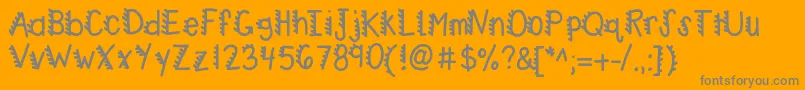 Kbracecars Font – Gray Fonts on Orange Background