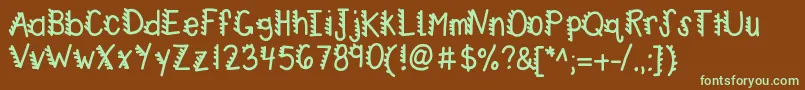 Kbracecars Font – Green Fonts on Brown Background