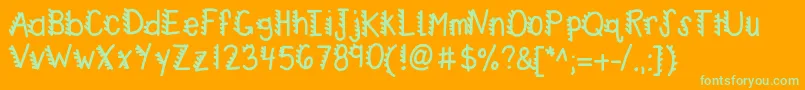 Kbracecars Font – Green Fonts on Orange Background