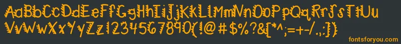 Kbracecars Font – Orange Fonts on Black Background