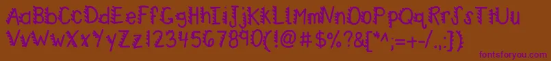 Kbracecars Font – Purple Fonts on Brown Background