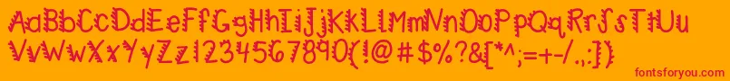 Kbracecars Font – Red Fonts on Orange Background