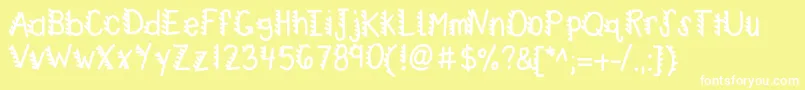 Kbracecars Font – White Fonts on Yellow Background