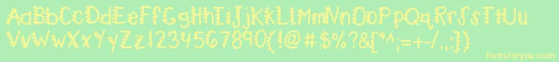Kbracecars Font – Yellow Fonts on Green Background