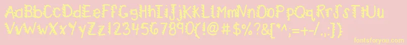 Kbracecars Font – Yellow Fonts on Pink Background