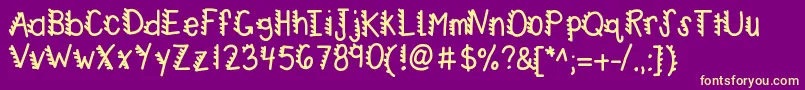 Kbracecars Font – Yellow Fonts on Purple Background