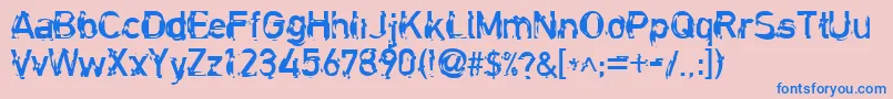 Fonte ClockworkRegular – fontes azuis em um fundo rosa
