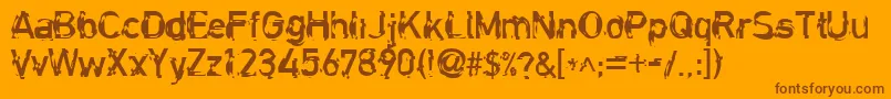 Czcionka ClockworkRegular – brązowe czcionki na pomarańczowym tle