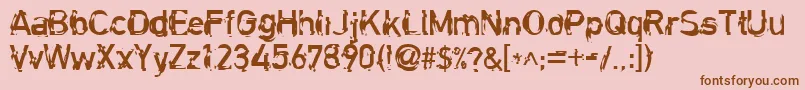 Шрифт ClockworkRegular – коричневые шрифты на розовом фоне