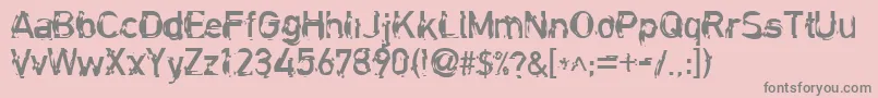 Fonte ClockworkRegular – fontes cinzas em um fundo rosa