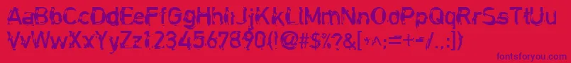 Czcionka ClockworkRegular – fioletowe czcionki na czerwonym tle