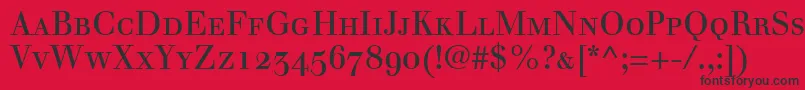 WalbaumRomanSmallCapsOldstyleFigures Font – Black Fonts on Red Background