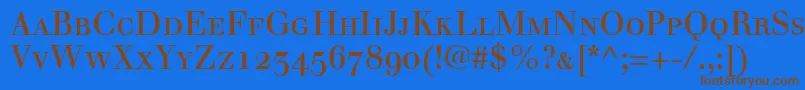 WalbaumRomanSmallCapsOldstyleFigures Font – Brown Fonts on Blue Background