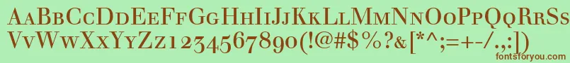 WalbaumRomanSmallCapsOldstyleFigures Font – Brown Fonts on Green Background