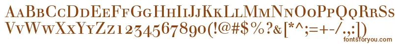 WalbaumRomanSmallCapsOldstyleFigures-fontti – ruskeat fontit valkoisella taustalla