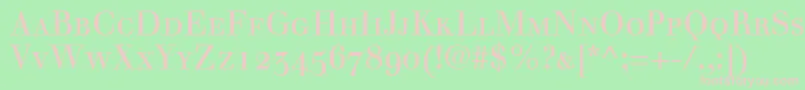 WalbaumRomanSmallCapsOldstyleFigures Font – Pink Fonts on Green Background