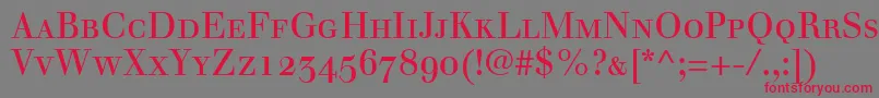WalbaumRomanSmallCapsOldstyleFigures Font – Red Fonts on Gray Background