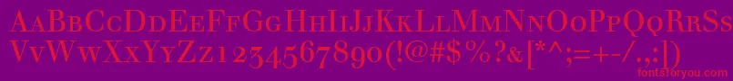 WalbaumRomanSmallCapsOldstyleFigures Font – Red Fonts on Purple Background