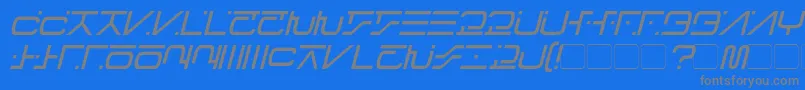 VisitorScriptItalic Font – Gray Fonts on Blue Background