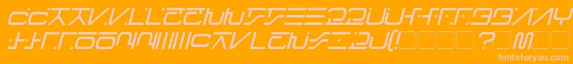 VisitorScriptItalic-Schriftart – Rosa Schriften auf orangefarbenem Hintergrund