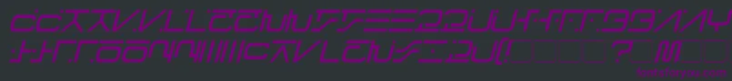 VisitorScriptItalic-Schriftart – Violette Schriften auf schwarzem Hintergrund