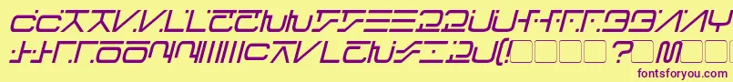 VisitorScriptItalic Font – Purple Fonts on Yellow Background