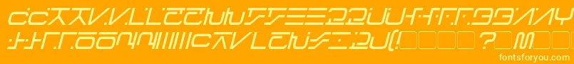 VisitorScriptItalic Font – Yellow Fonts on Orange Background