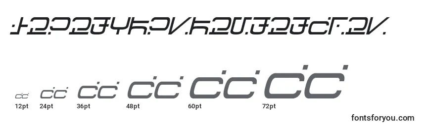 VisitorScriptItalic Font Sizes