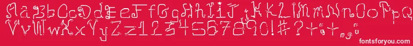 Neomark-Schriftart – Weiße Schriften auf rotem Hintergrund