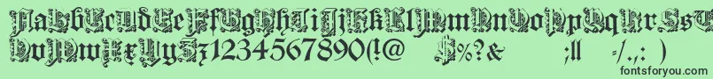 Czcionka DearestOpen – czarne czcionki na zielonym tle