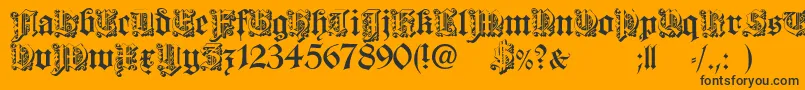 Шрифт DearestOpen – чёрные шрифты на оранжевом фоне