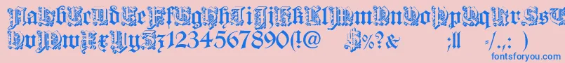 DearestOpen-Schriftart – Blaue Schriften auf rosa Hintergrund