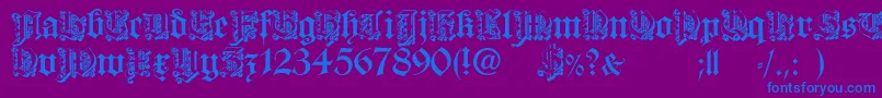 DearestOpen-fontti – siniset fontit violetilla taustalla