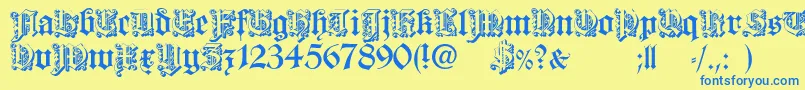 DearestOpen Font – Blue Fonts on Yellow Background