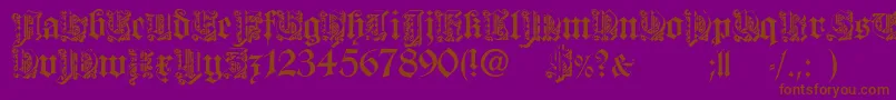 Шрифт DearestOpen – коричневые шрифты на фиолетовом фоне